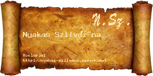 Nyakas Szilvána névjegykártya